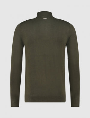 Essential Knit Mockneck | Army Green