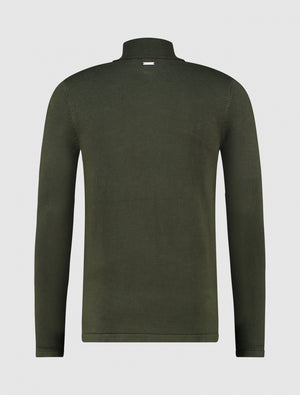 Essential Knit Turtleneck | Army Green