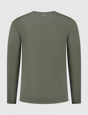 Essential Garment Dye Knit Sweater | Army Green