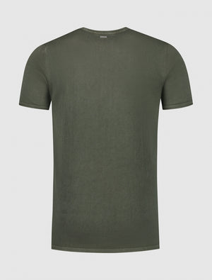Essential Garment Dye Knit T-shirt | Army Green