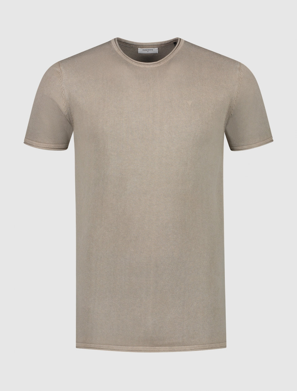 Essential Garment Dye Knit T-shirt | Sand