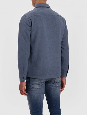 Plain Pockets Soft Overshirt | Blue