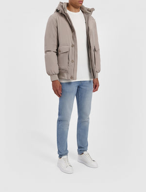 Padded Technical Jacket | Taupe