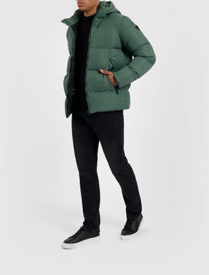 Detachable Hood Puffer Jacket | Forest Green