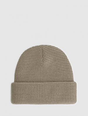 Embroidered Waffle Knit Beanie | Sand