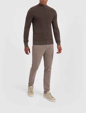 Jacquard Knit Mockneck Sweater | Brown