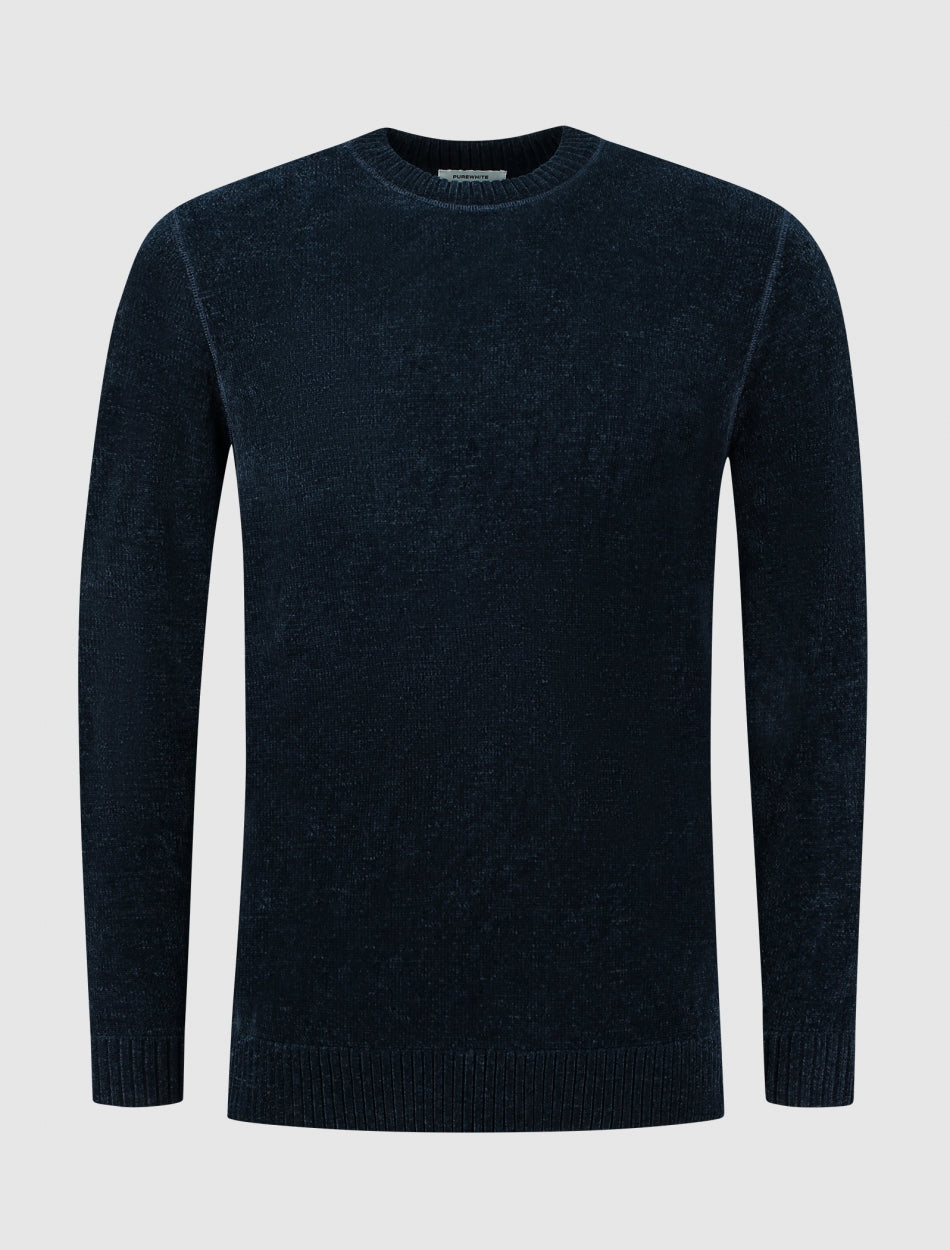 Chenille Knit Sweater | Navy